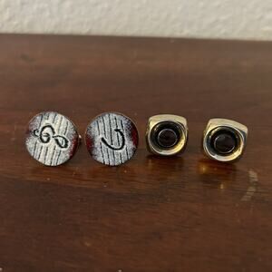 2x Cuff Links Classy & Funky Mixed Metals Music Inspired